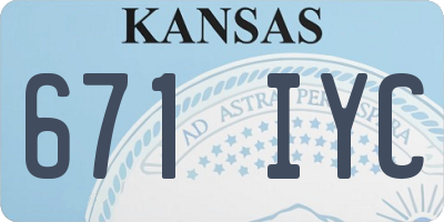 KS license plate 671IYC