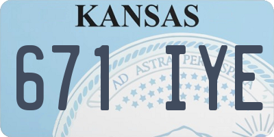 KS license plate 671IYE