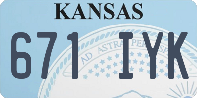 KS license plate 671IYK