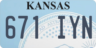 KS license plate 671IYN