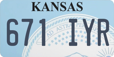 KS license plate 671IYR