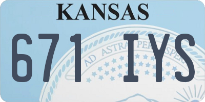 KS license plate 671IYS