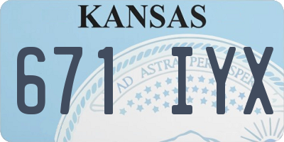KS license plate 671IYX