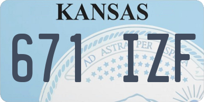KS license plate 671IZF