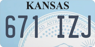 KS license plate 671IZJ