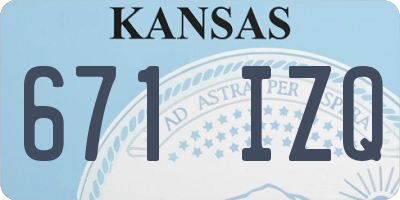 KS license plate 671IZQ