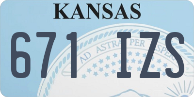 KS license plate 671IZS