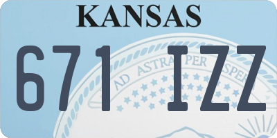 KS license plate 671IZZ