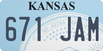 KS license plate 671JAM