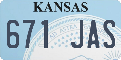 KS license plate 671JAS