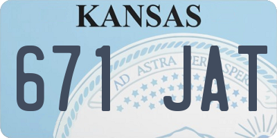KS license plate 671JAT