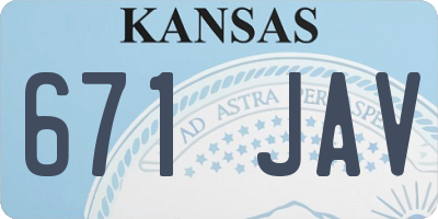 KS license plate 671JAV