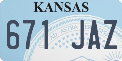 KS license plate 671JAZ