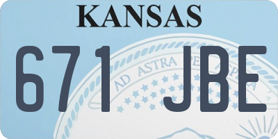 KS license plate 671JBE