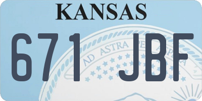 KS license plate 671JBF