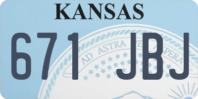 KS license plate 671JBJ