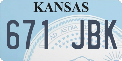 KS license plate 671JBK