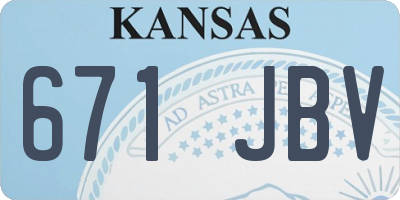 KS license plate 671JBV