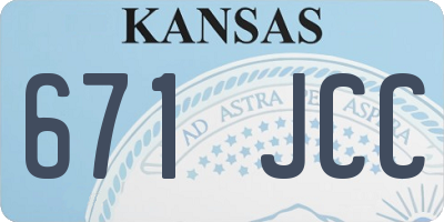 KS license plate 671JCC