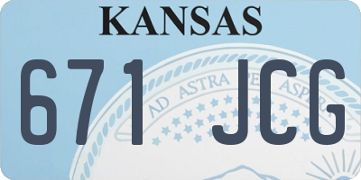 KS license plate 671JCG
