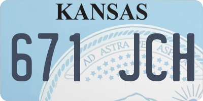 KS license plate 671JCH