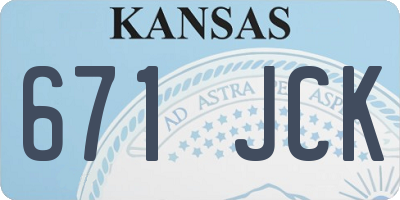 KS license plate 671JCK
