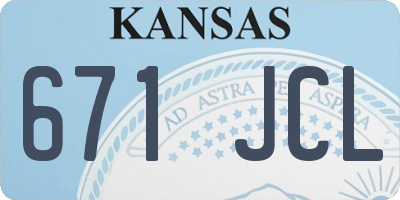 KS license plate 671JCL