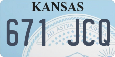 KS license plate 671JCQ