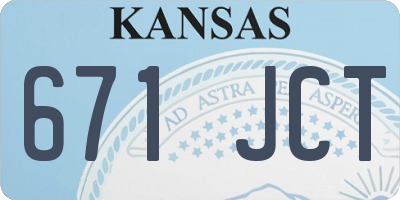 KS license plate 671JCT