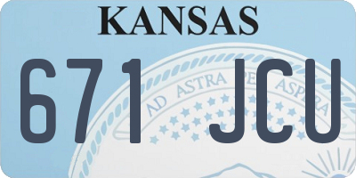 KS license plate 671JCU