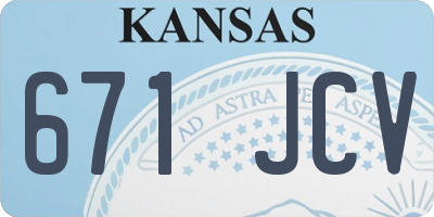 KS license plate 671JCV