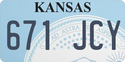 KS license plate 671JCY