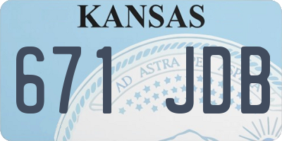 KS license plate 671JDB