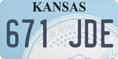 KS license plate 671JDE