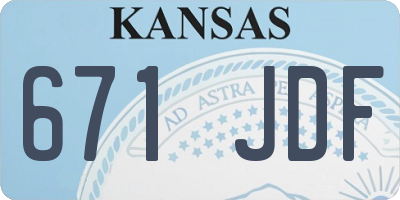 KS license plate 671JDF