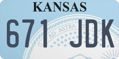 KS license plate 671JDK