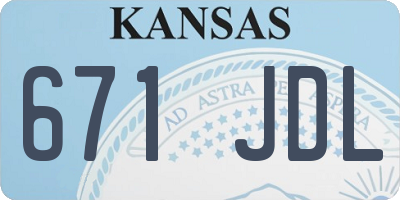 KS license plate 671JDL