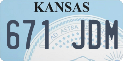 KS license plate 671JDM