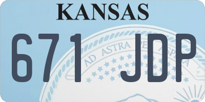 KS license plate 671JDP