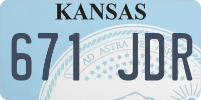 KS license plate 671JDR