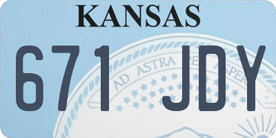 KS license plate 671JDY