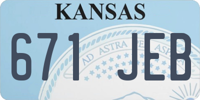 KS license plate 671JEB
