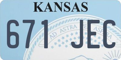 KS license plate 671JEC