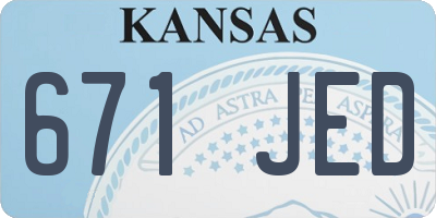 KS license plate 671JED