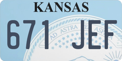 KS license plate 671JEF
