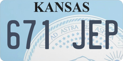 KS license plate 671JEP