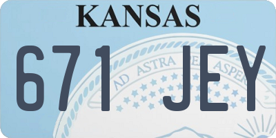 KS license plate 671JEY