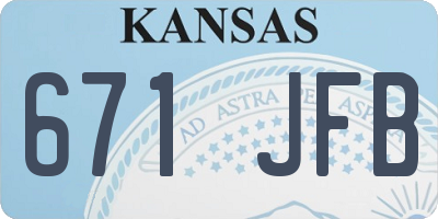 KS license plate 671JFB