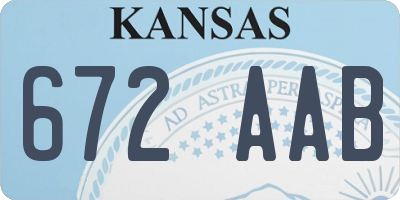 KS license plate 672AAB