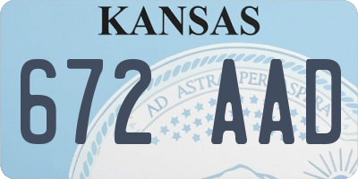 KS license plate 672AAD
